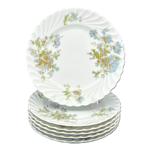 1980s Haviland Limoges France, Porcelain Bread / Dessert Plates, Margaux - Set of 6