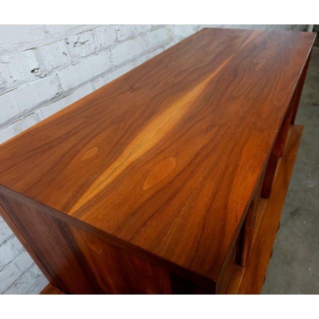 Brown 1960s Walnut Original Mid Century Modern Tall Dresser Highboy For Sale - Image 8 of 13