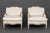 French Louis XV Style White Upholstered Bergeres, Pair For Sale - Image 3 of 9