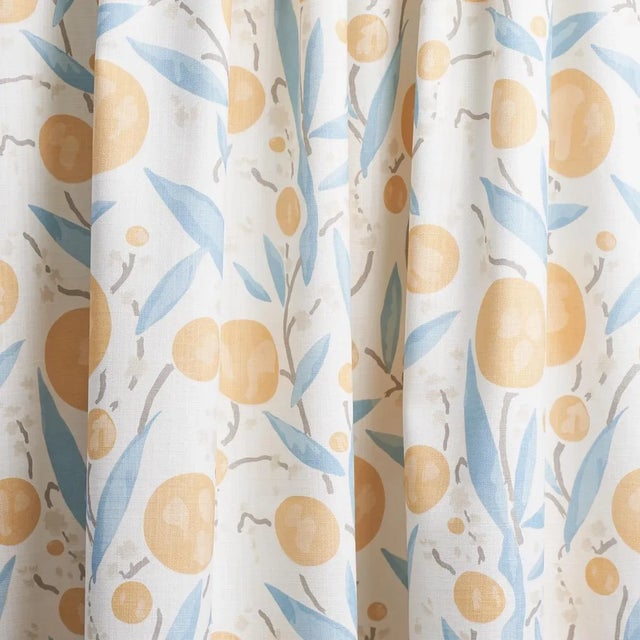 Schumacher Schumacher Mirabelle Fabric in Yellow & Sky For Sale - Image 4 of 6