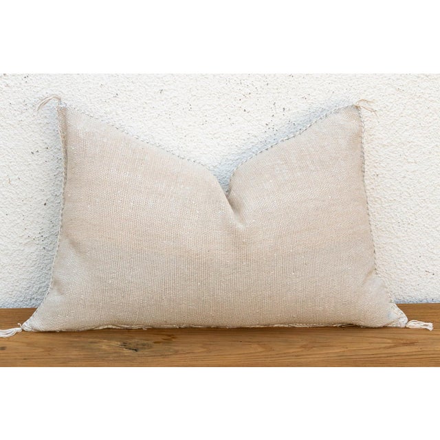 Ivory Star Cluster Lumbar Moroccan Silk Pillow For Sale - Image 9 of 10