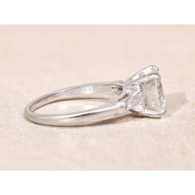 Metal The Harbison Canyon: Antique Platinum Engagement Ring set with 1.90 Carat Diamond with Original Receipt For Sale - Image 7 of 14