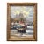 Large Vintage Signed Harbor Scene Painting For Sale