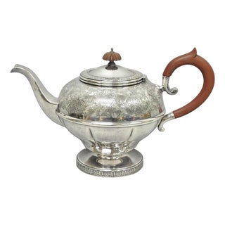 Vintage Sheffield Acanthus Pattern Silver Plated Coffee Teapot Tea Kettle For Sale