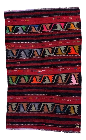 Vintage Turkish Kilim Area Rug in Wool
