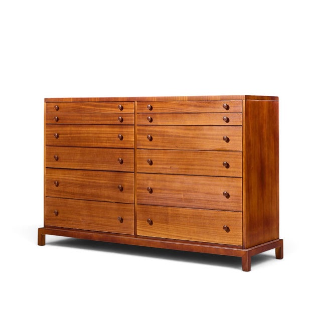 Mid-Century Modern Robsjohn Gibbings for Widdicomb Mid Century Mahogany 12-Drawer Dresser For Sale - Image 3 of 9