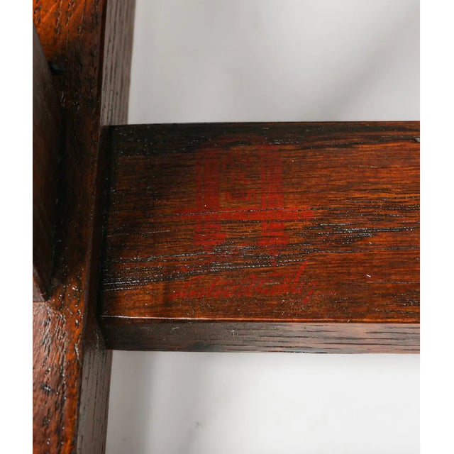 Gustav Stickley Harvey Ellis Antique Mission Oak Arts & Crafts Armchairs, Pair For Sale - Image 12 of 13