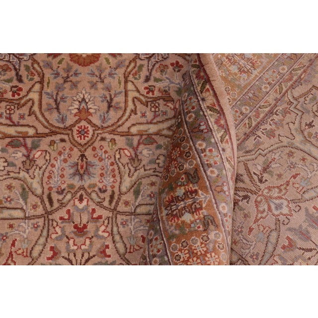 Textile Boho Chic Tabriz Pak-Persian Tan/Brown Wool Rug - 4'0'' X 6'6'' For Sale - Image 7 of 9