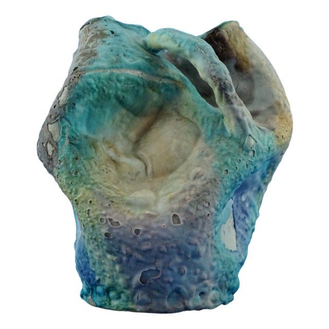 Acid-Treated Majolica Ceramic Vase by Icav Icam Giordano Vietri, Italy, 1930s For Sale