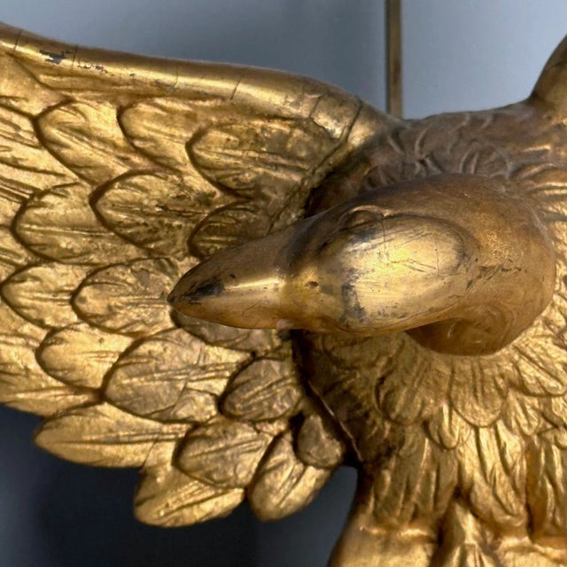 1950s Regency, Circular Convex Wall Mirror, Giltwood, Eagle Motif, Usa, 1950s For Sale - Image 5 of 9