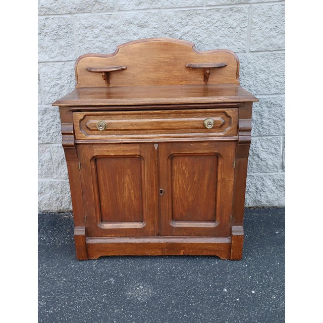 Brown Early 20th C. American Fruitwood Washstand For Sale - Image 8 of 8