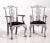 Fine set of large eight chairs (including two armchairs), richly carved, early 20th century armchairs: h. 105 w. 61 d. 48...