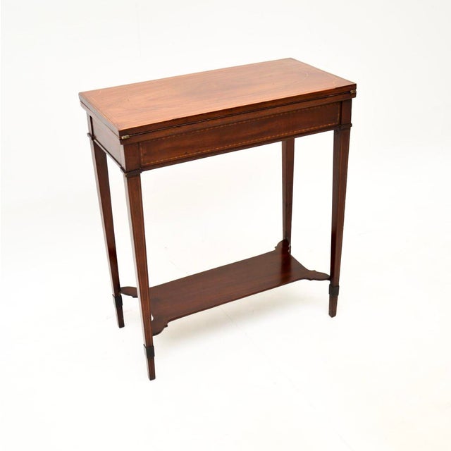 1900 - 1909 Edwardian Card Table, 1900s For Sale - Image 5 of 15