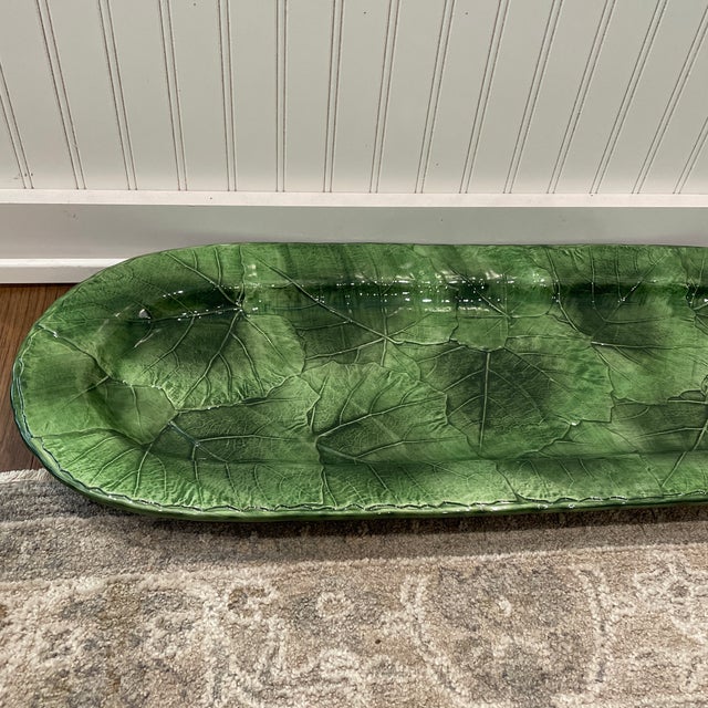 This is a vintage Vietri leaf platter! Made in Italy! Foglia pattern