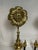 Vintage Brass Flower Andirons, a Pair For Sale - Image 4 of 9