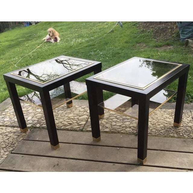 Blackened Wood Sofa End Tables, Mid-20th Century, Set of 2 For Sale - Image 10 of 13