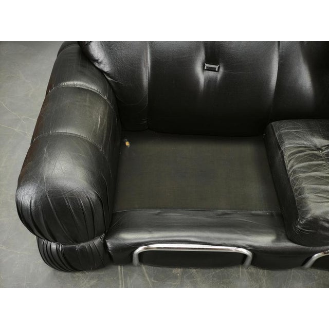 Italian 2-Seater Sofa in Chrome and Leatherette by Adriano Piazzesi, 1970s For Sale - Image 13 of 18