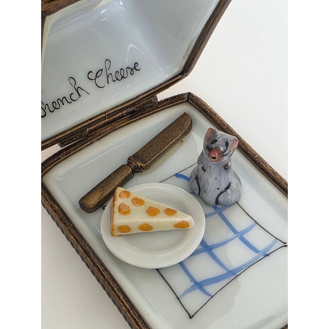 Vintage French Limoges Mouse Trap Cheese & Mouse Trinket Box For Sale - Image 9 of 10