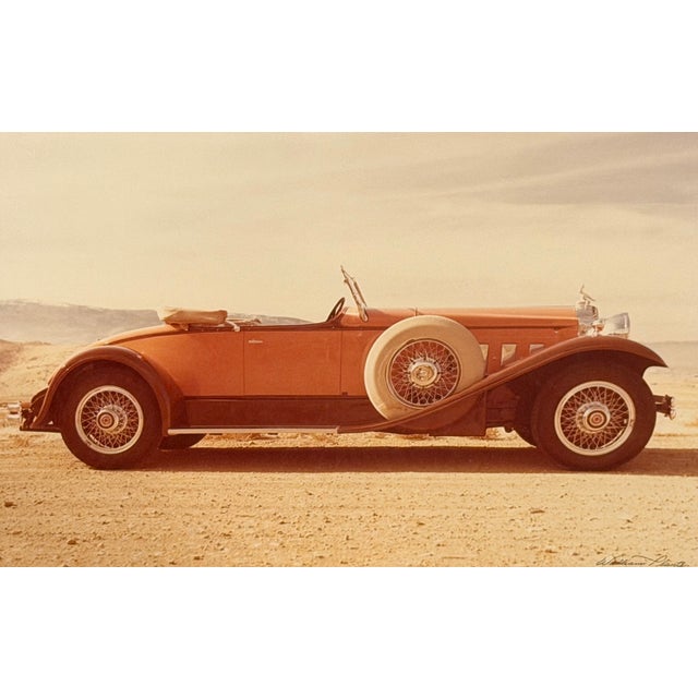 Mid-Century Modern Vintage 1979 William Plante Signed 1930 Packard Speedster Photograph For Sale - Image 3 of 14