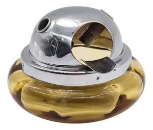 Space Age Ashtray in Orange Glass and Chrome-Plated Metal, 1970s