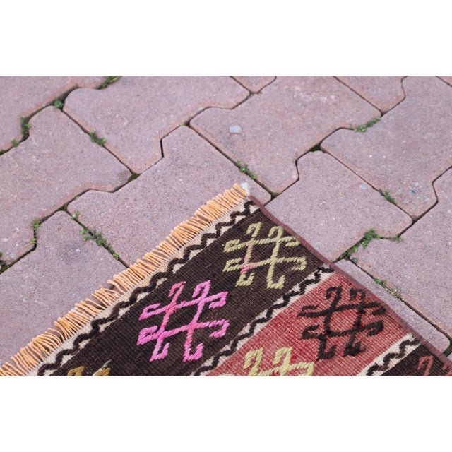 1970s 1970s Antique Southwestern Striped Design Nomadic Wool Kilim Rug For Sale - Image 5 of 10