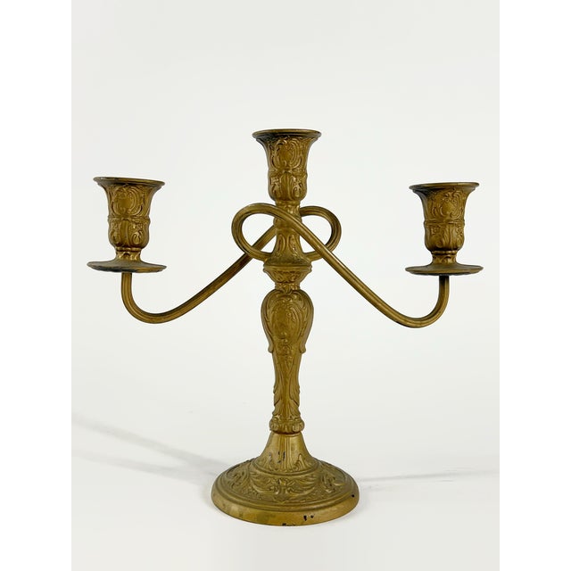 Pair of 1930's Wm Rogers Ornate 3 Arm Candelabras For Sale - Image 4 of 11