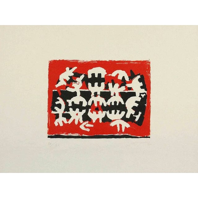 Untitled is a print realized by Giuseppe Capogrossi (Rome, 1900 - 1972). Lithograph on paper Hand-signed lower right,...