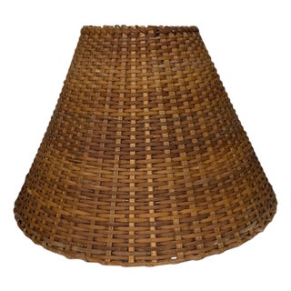 Vintage Hand Woven Rattan Lampshade For Sale