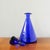 Bottle and Glasses in Cobalt Blue attributed to Marinha Grande, 1950s, Set of 3 For Sale - Image 4 of 15