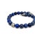 Contemporary 1990s David Yurman Lapis Lazuli Carved Beads Bracelet 8.5" 8 Mm Silver Estate For Sale - Image 3 of 4