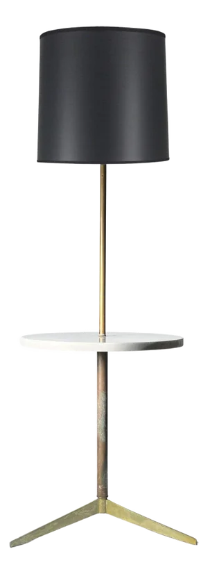Vintage Brass and Marble Tri-Pod Floor Lamp