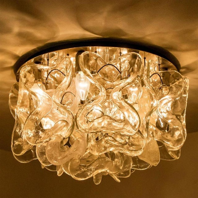 Kalmar Vintage Catena Murano Glass Flush Mount by J. T. Kalmar for Kalmar, 1960 For Sale - Image 4 of 9