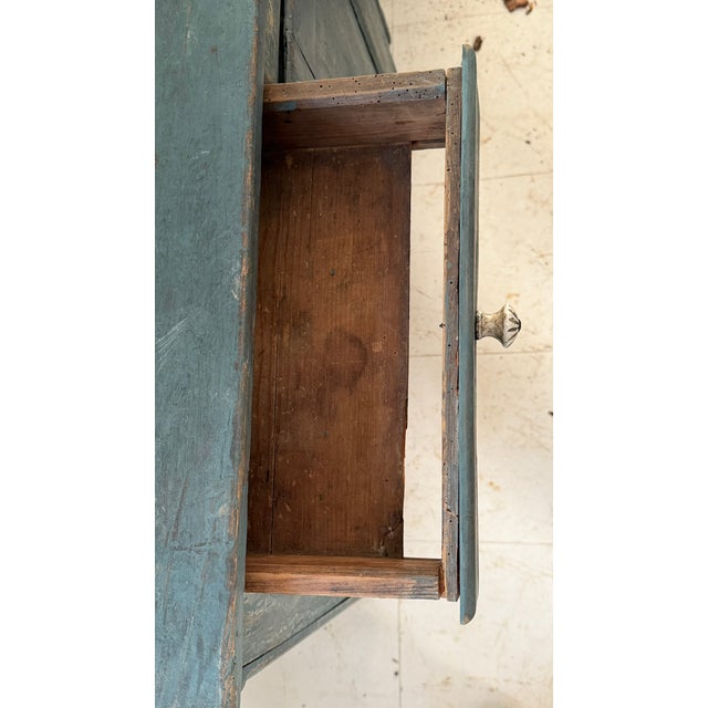 Early 20th Century Early 20th Century Blue Painted 2 Door Buffet, With 2 Drawers, Original Paint For Sale - Image 5 of 7