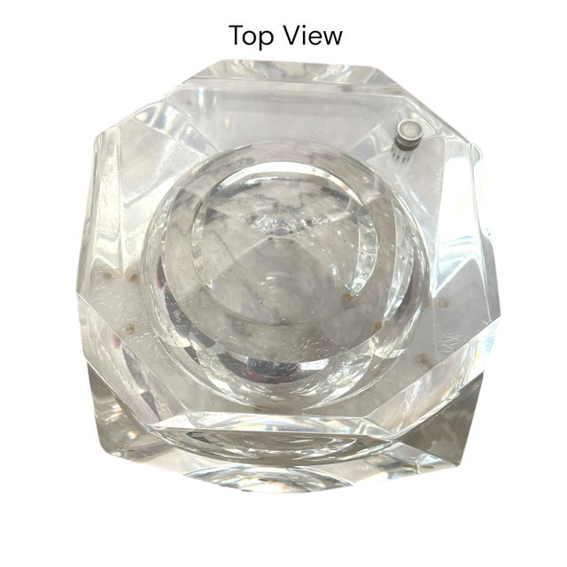 Mid-Century Modern Vintage Faceted Lucite Ice Bucket Attributed to Alessandro Albrizzi, Italy c.1970s For Sale - Image 3 of 9