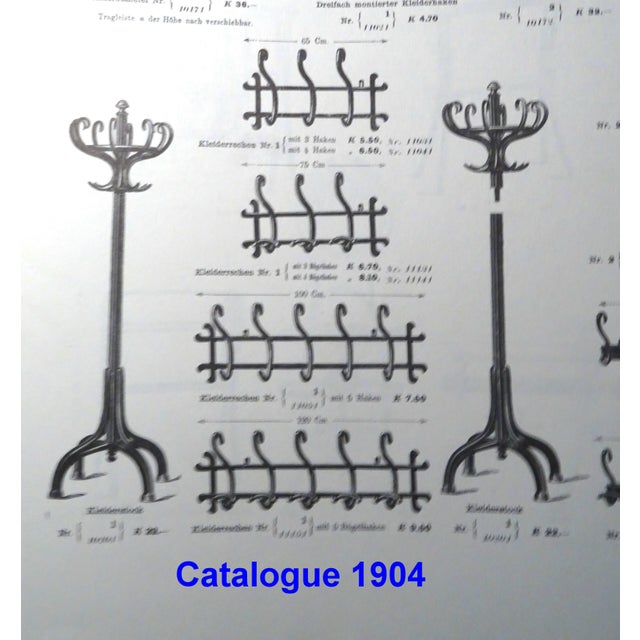 Thonet wall hook, circa 1890/1900, with five S,shaped arms ending in a ball,shaped bar, This model is one of the longest...