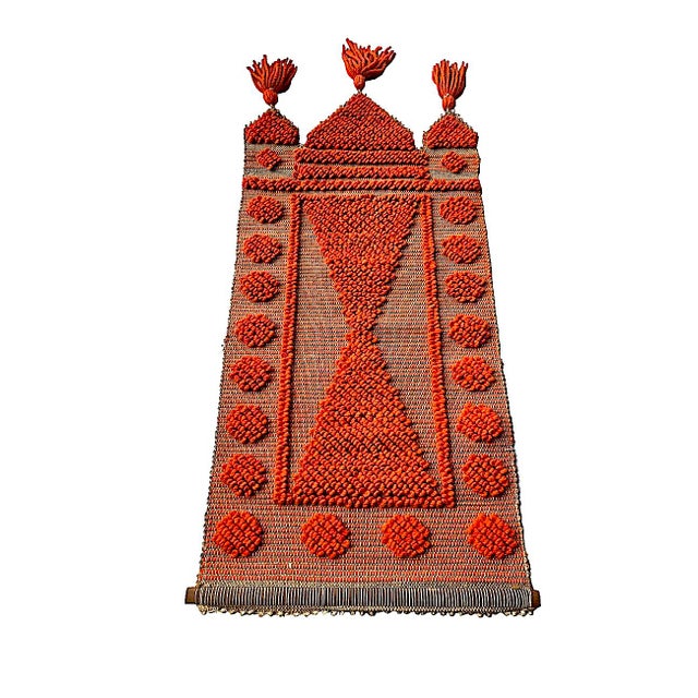 1970s 1970s Wool on Jute Wall Hanging With Tassels For Sale - Image 5 of 14