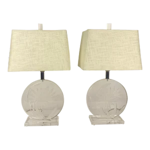 Pair of Lucite Table Lamps in the Manner of Karl Springer