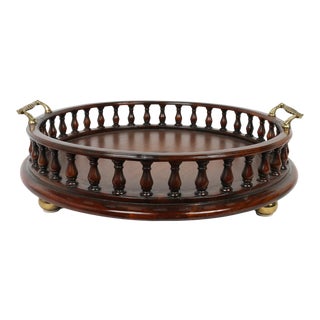 Theodor Alexander Wooden Tray With Leather Interior For Sale