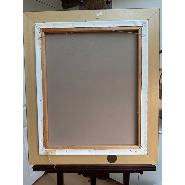 1990s 1990s Original Oil Painting on Canvas, Tropical Theme Framed For Sale - Image 5 of 6