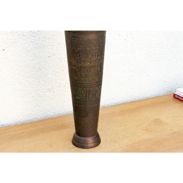 20" Tall Antique Calligraphic Bronze Vessel For Sale In Los Angeles - Image 6 of 9
