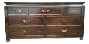 Hollywood Regency Dresser Ebony FInish W/ Brass Handles