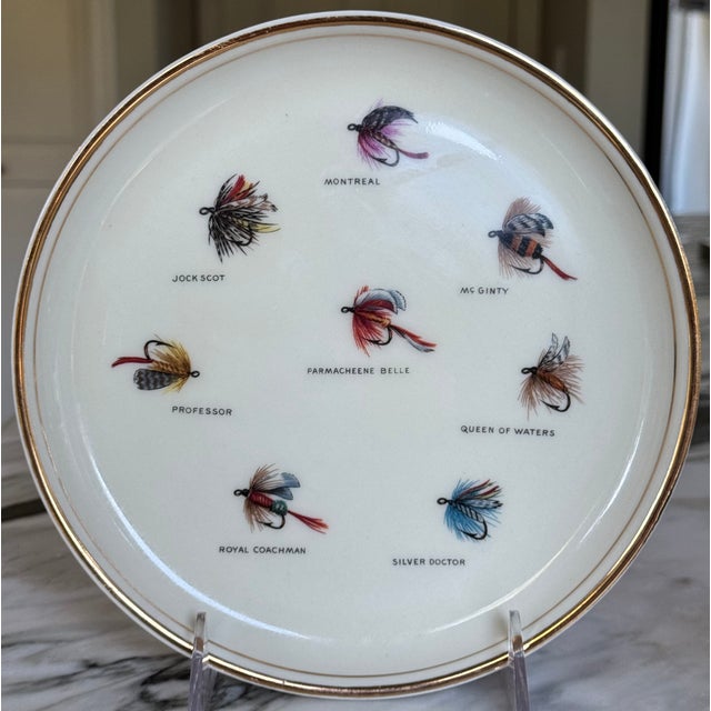Mid 20th Century LastCHANCE!Vintage Fly Fishing Motif Wall Plate For Sale - Image 5 of 15