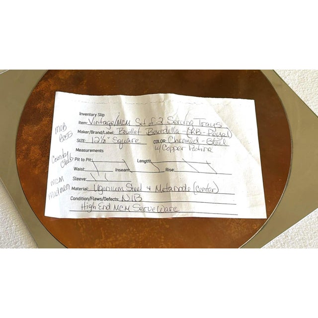 Mid-Century Modern 1960s Mid Century Modern Bouilett Bourdelle Serving Tray Minimalist Luxury Entertaining Wedding - Set of 2 For Sale - Image 3 of 13