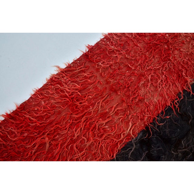 Turkish Vintage Anatolian Angora Wool Carpet For Sale - Image 3 of 10