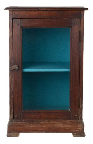 Showcase Cabinet or Bedside Table in Patinated Wood