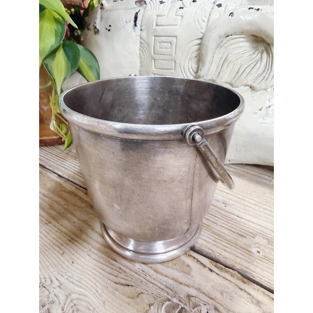1960s Vintage Silver Champagne & Ice Bucket From Tirrenia Italian Ocean Liner For Sale - Image 5 of 18
