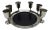 Pewter Eales of Sheffield Serving Tray and 6 English Pewter Stemmed Aperitif Glasses - Set of 7 For Sale