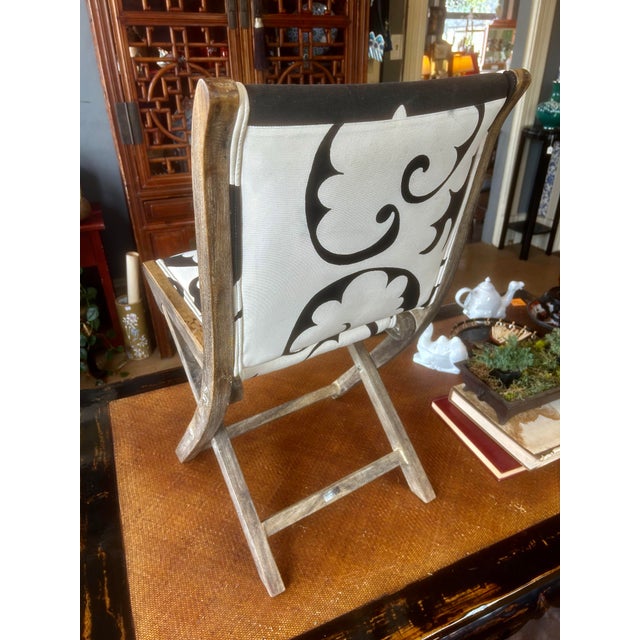 Anthropologie Marca Terai Folding Wooden Chair For Sale - Image 9 of 12