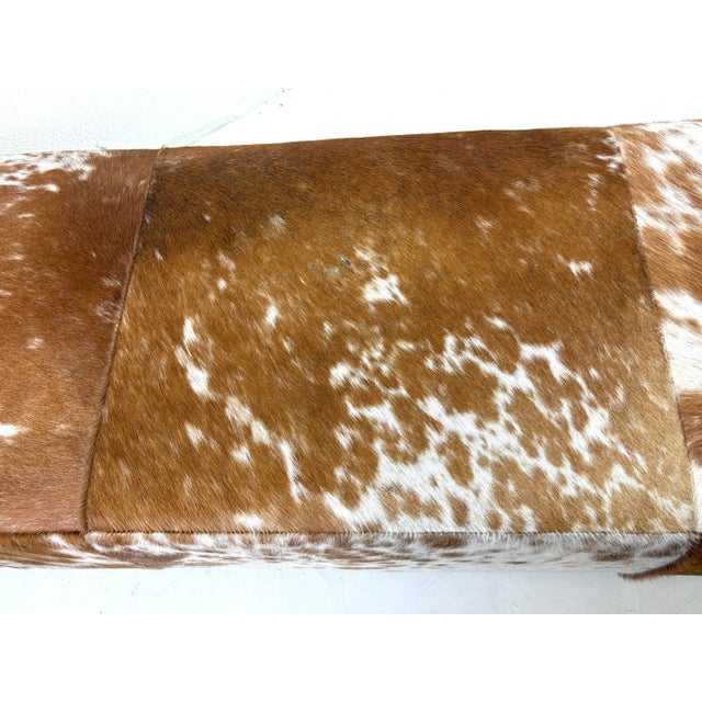 Modern Natural Cowhide Upholstered Bench For Sale - Image 10 of 11