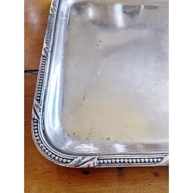 Metal Antique Silver Plated Serving Tray From the Hotel Washington in Washington DC For Sale - Image 7 of 7